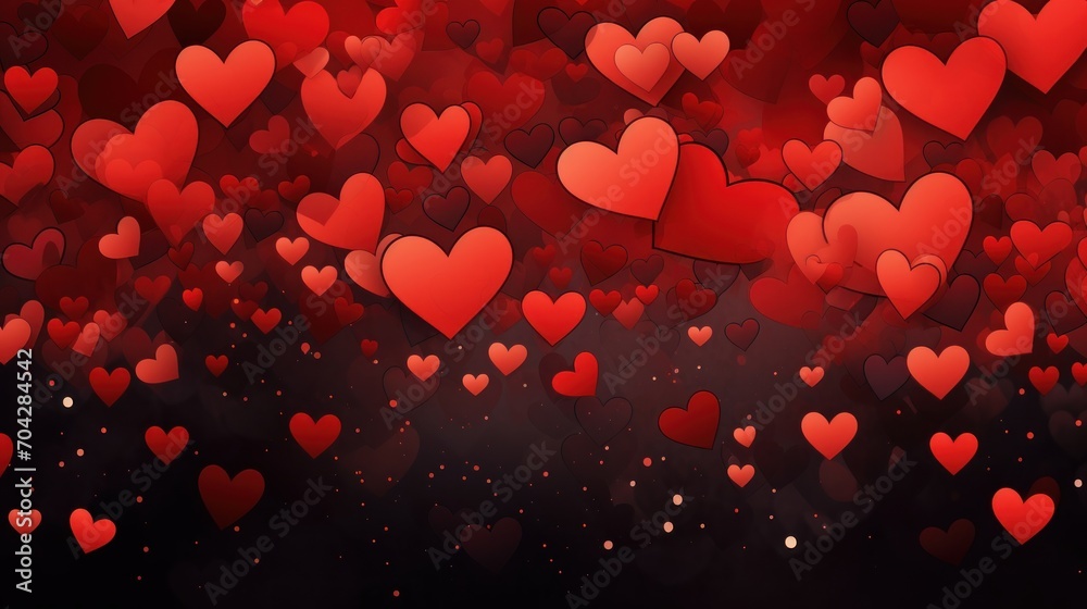 red background with vibrant hearts red background with vibrant hearts