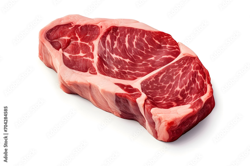 Fresh raw beef isolated on white background Fresh raw beef isolated on white background