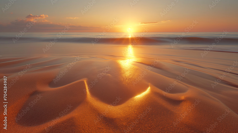 soft wave of the sea on the sandy beach.  - obrazy, fototapety, plakaty 