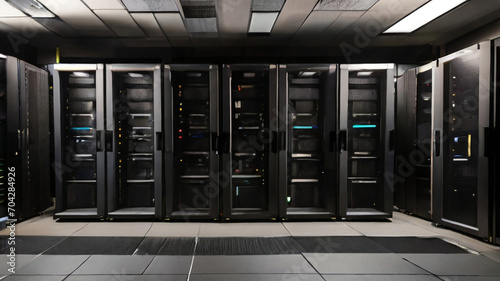 server rack in a center