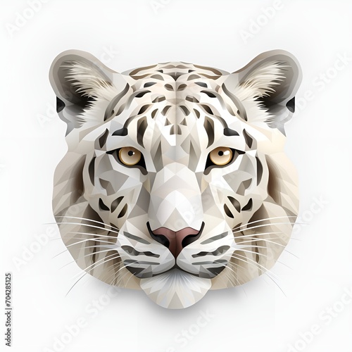 white tiger face logo isolated on white background