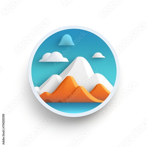 white cloud and white mountain with water icon logo © Ashian