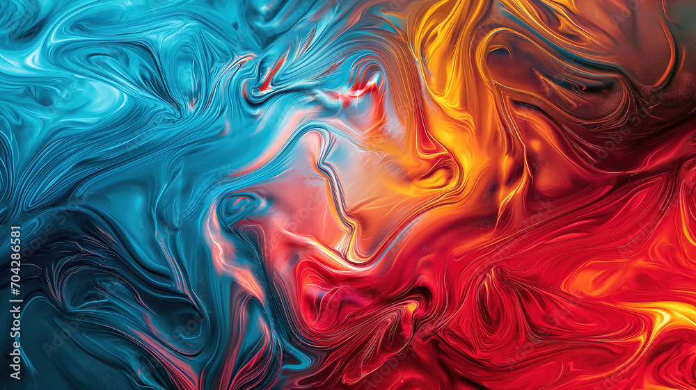 A vibrant multicolor abstract background with wavy curve dynamic fluid liquid smooth illustration background.