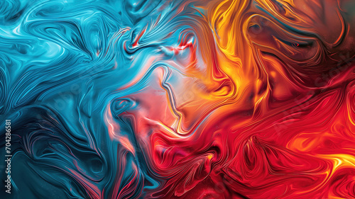 A vibrant multicolor abstract background with wavy curve dynamic fluid liquid smooth illustration background.