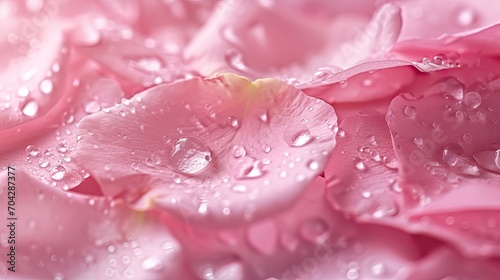 fresh light pink rose petal background with water rain drop 