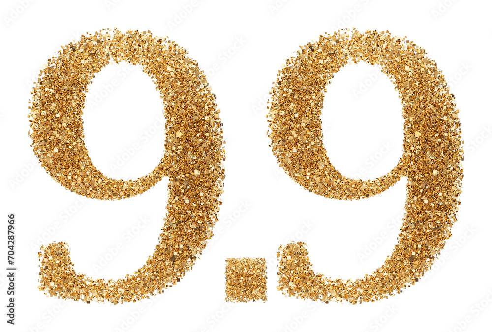 9.9 sale September promotion gold glitter number 9.9 sale September promotion gold glitter number