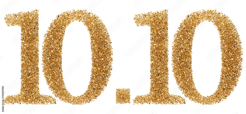 10.10 sale October promotion gold glitter number 10.10 sale October promotion gold glitter number