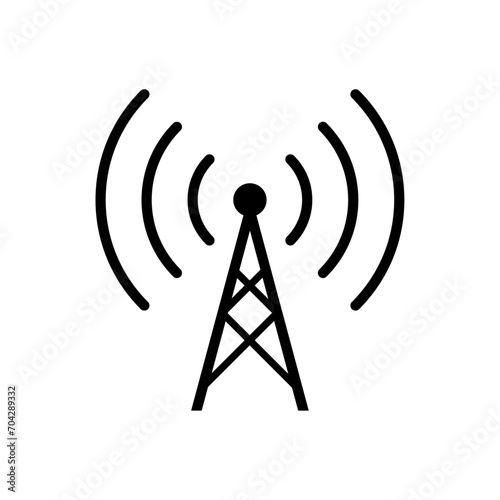 Wireless cellular network tower icon for apps and websites vector.