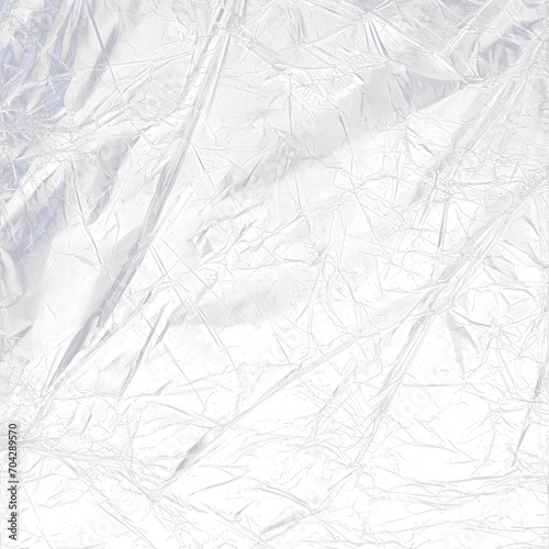 Transparant wrinkled plastic, white plastic or polyethylene bag texture, macro,no background photo