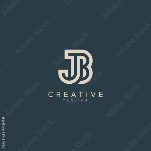 Alphabet JB BJ letter modern monogram style logo vector element.
