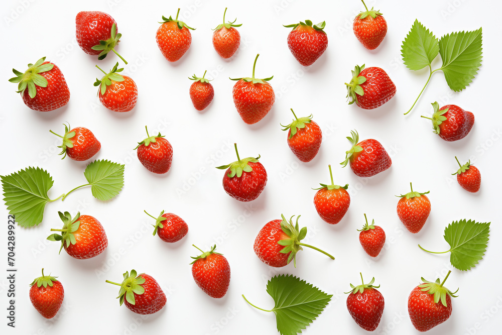 ripe juicy strawberry on white background, summer background ripe juicy strawberry on white background, summer background