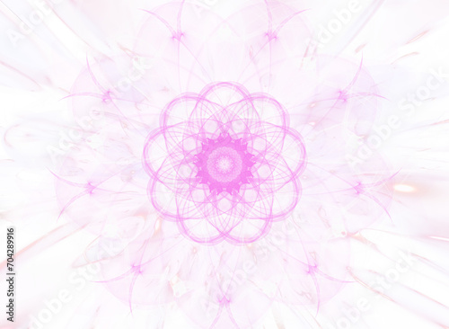 Mandala de lumière plasma rose et blanche