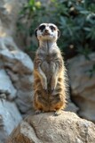 A meerkat from the front, full body shot