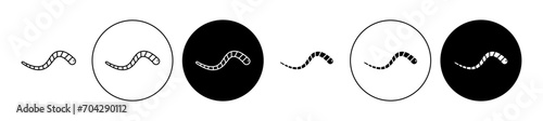 Earthworm Gummy Vector Illustration Set. Caterpillar and Larva Sign suitable for apps and websites UI design style.