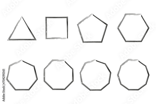 Enso zen stroke polygons japanese brush symbol vector illustration.