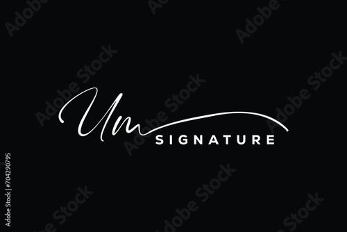 UM initials Handwriting signature logo. UM Hand drawn Calligraphy lettering Vector. UM letter real estate, beauty, photography letter logo design. photo