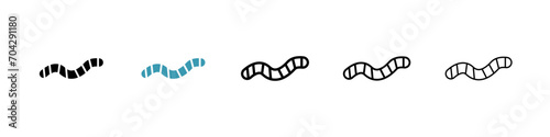 Soil Creature and Worm Vector Icon Set. Insect and Larva Vector Symbol for UI Design. photo