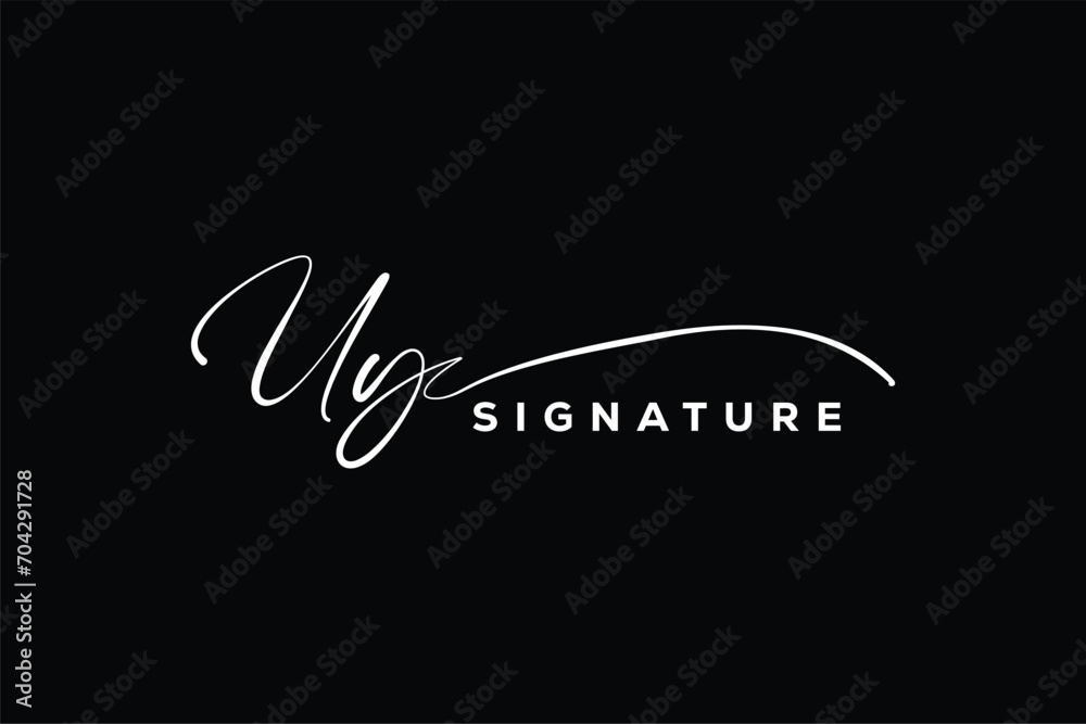 UY initials Handwriting signature logo. UY Hand drawn Calligraphy lettering Vector. UY letter real estate, beauty, photography letter logo design.