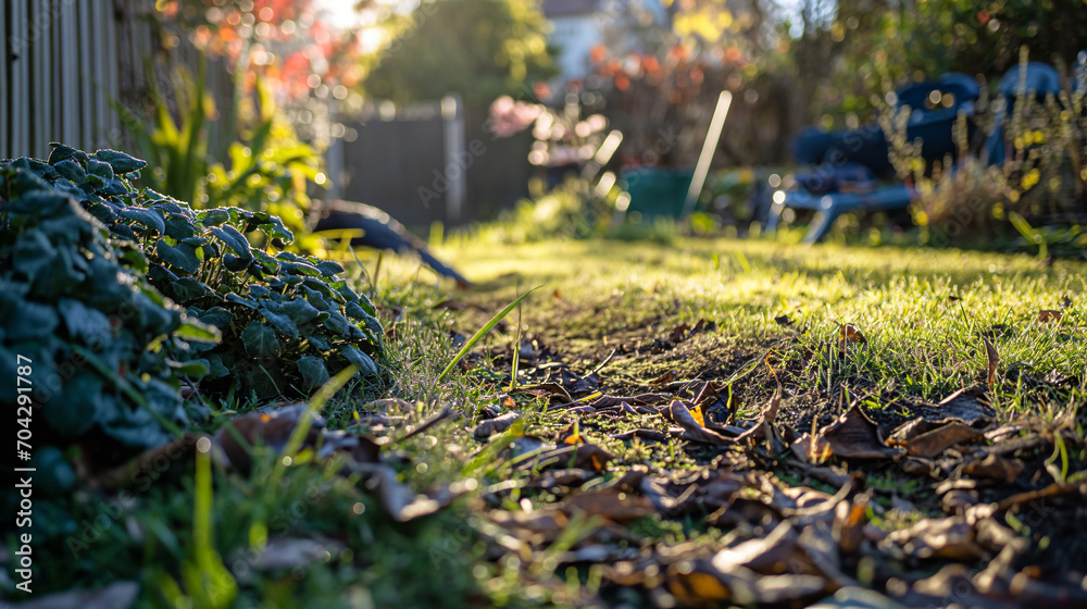 Clearing garden debris, tidy, natural. Clearing garden debris, tidy, natural.