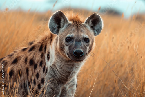 The essence of a hyena in its natural savanna habitat