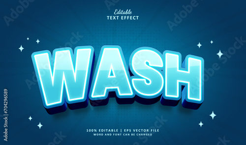 Wash Editable Text Effect Style 3d Blue Clean and Clear Water