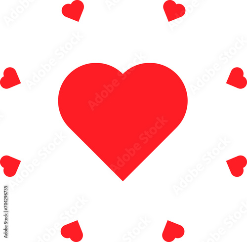 Free Download red heart icon. design element for valentine day - GFXLoad