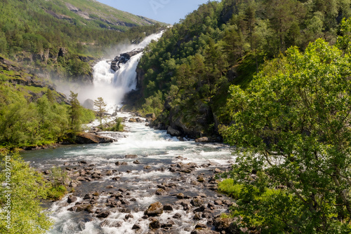 Nyastølfossen the second waterfall in the Husedalen valley photo