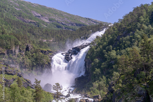Nyastølfossen the second waterfall in the Husedalen valley