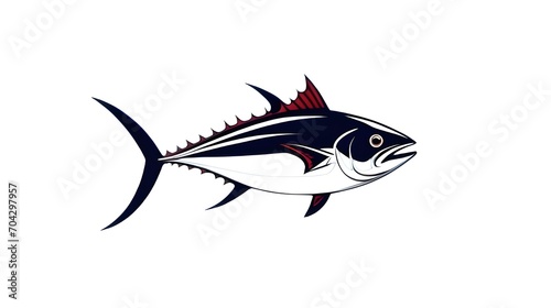 World Tuna Day May 2. Ocean Day June 8. Vector illustration template of sea tuna isolated on white background for banner, card, poster with copy space. Perfect for International Day. Tuna can label 