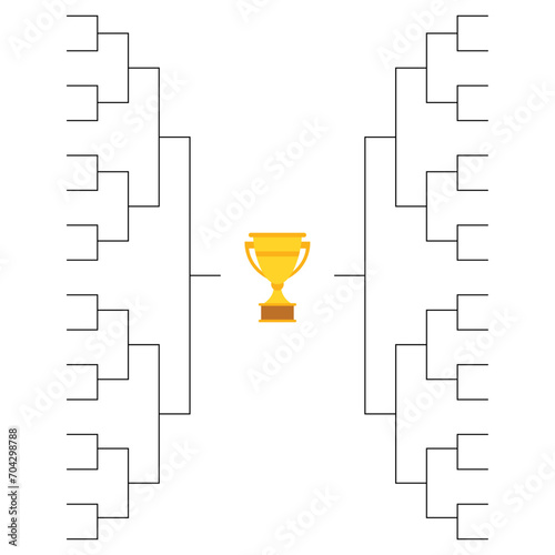 Set of Bracket sport tournament, blank elimination event sign, playoff match vector illustration