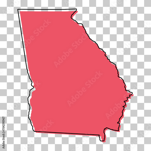 Georgia map shape, united states of america. Flat concept icon symbol vector illustration