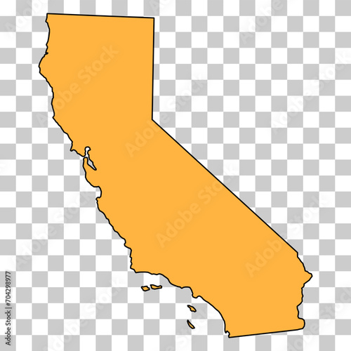 California map shape, united states of america. Flat concept icon symbol vector illustration
