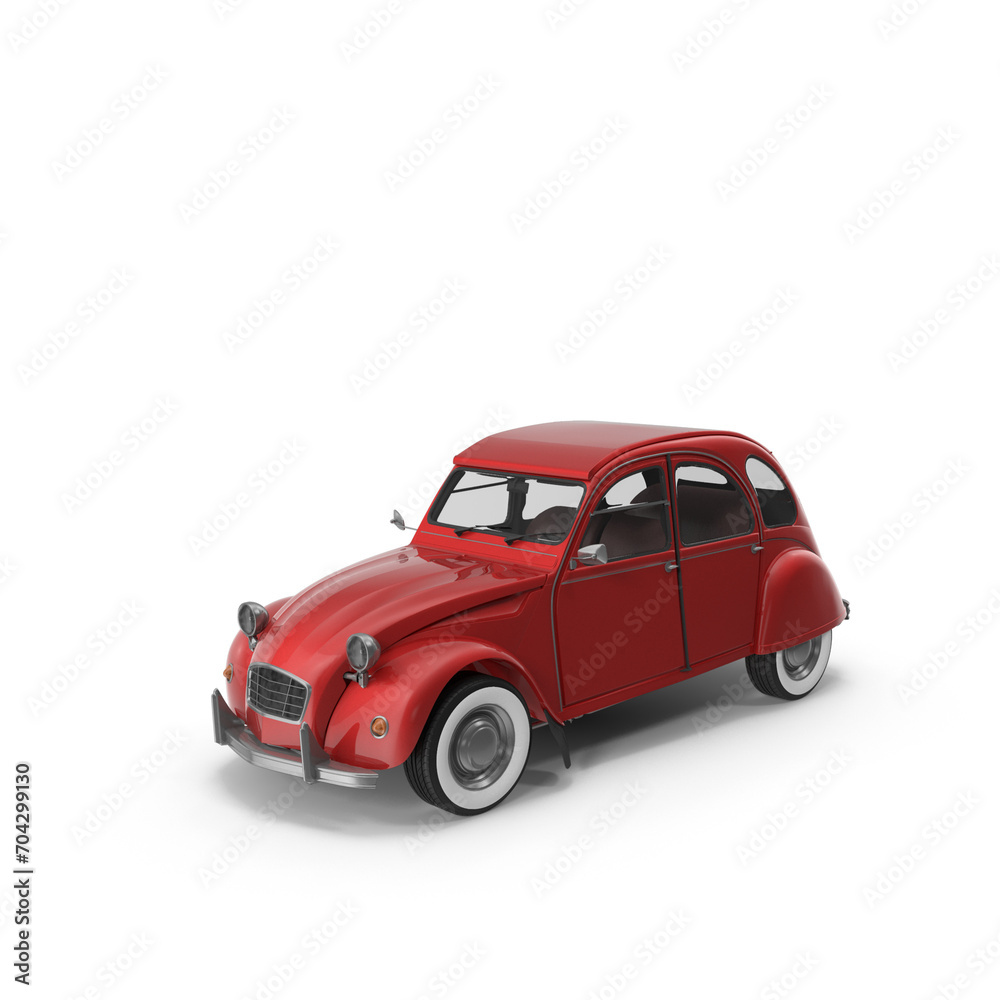 3D Vintage Car Red