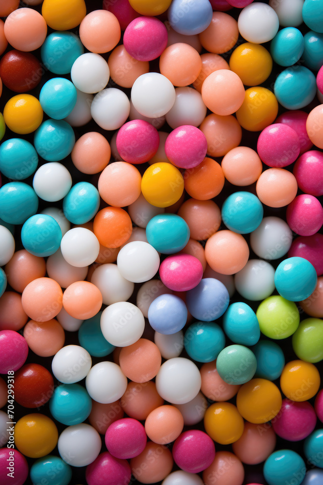 Colored round candy background, texture
