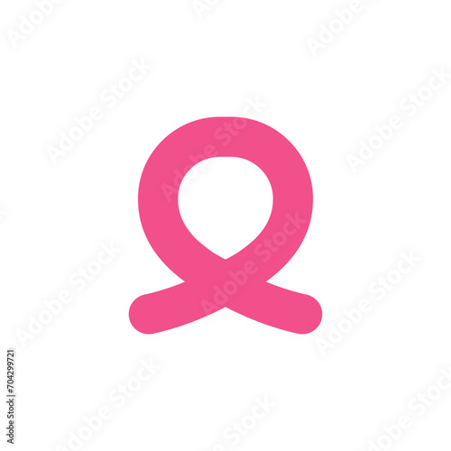 modern cancer ribbon charity logo design vector