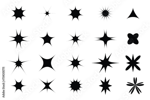Star icons. Twinkling stars. Sparkles  shining burst. Christmas vector symbols isolated