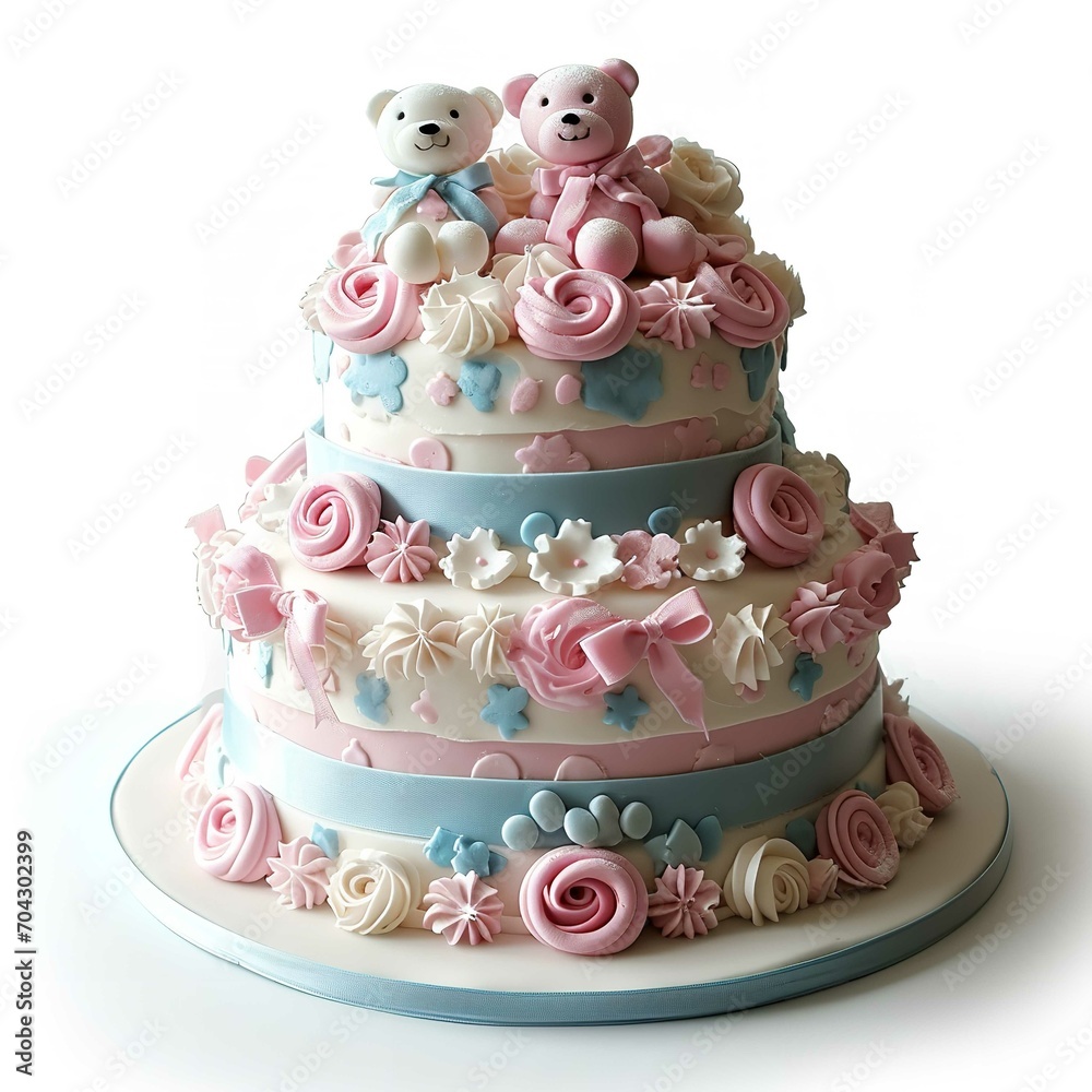A Baby Cake with Pink Ribbon Decoration - AI Generated
A Baby Cake with Pink Ribbon Decoration - AI Generated