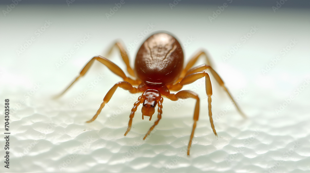 The tick is under the microscope. The danger of a tick bite. The tick is under the microscope. The danger of a tick bite.