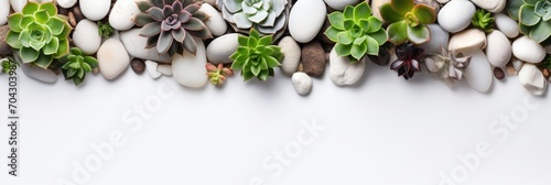 various succulents background and place to copy. top view, flat layout. a plant, a natural backdrop.