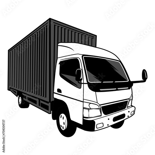 truck box white and grey color vector photo