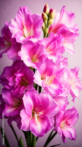 photo close up on gladiolus flower details. generated AI