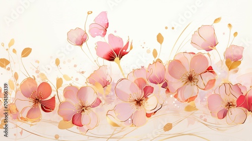 Elegant Spring Floral Vector Background in Watercolor – A Beautiful Botanical Illustration for Romantic Cards, Invitations, and Decorative Designs with a Touch of Luxury and Vintage Charm.