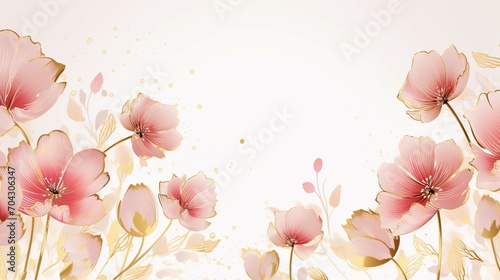 Elegant Spring Floral Vector Background in Watercolor – A Beautiful Botanical Illustration for Romantic Cards, Invitations, and Decorative Designs with a Touch of Luxury and Vintage Charm.