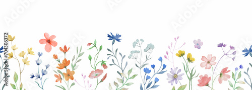 Watercolor floral card. Hand drawn illustration on white background. Vector EPS.