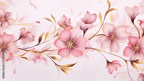 Elegant Spring Floral Vector Background in Watercolor – A Beautiful Botanical Illustration for Romantic Cards, Invitations, and Decorative Designs with a Touch of Luxury and Vintage Charm.