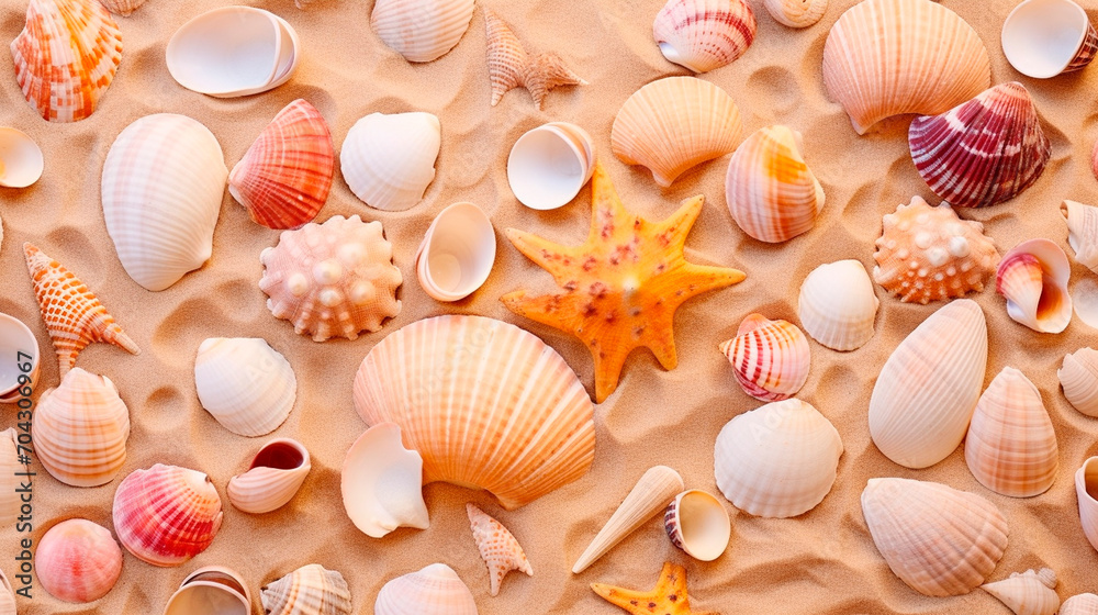 shells on the sand on the seashore. Selective focus . shells on the sand on the seashore. Selective focus .