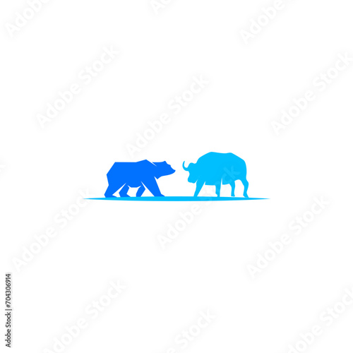 bullish bearish finance logo design vector