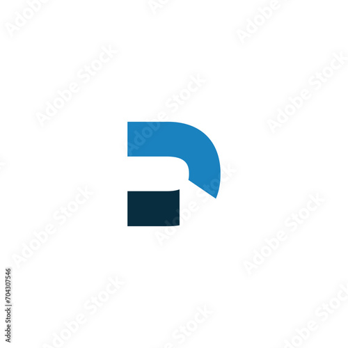 D letter logo design vector
