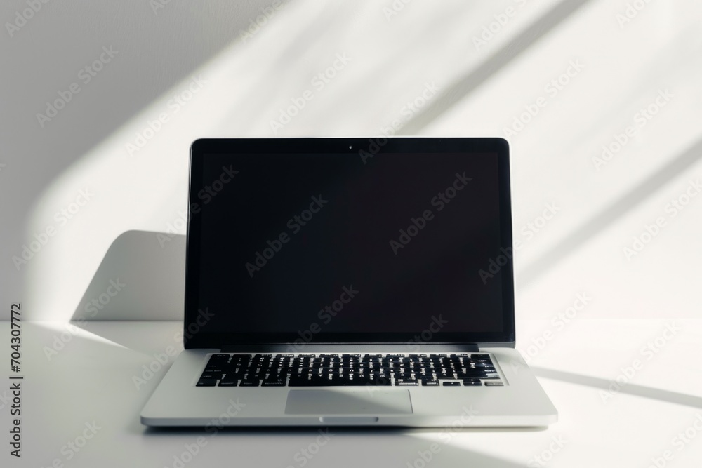 Laptop with blank screen isolated on white background Laptop with blank screen isolated on white background