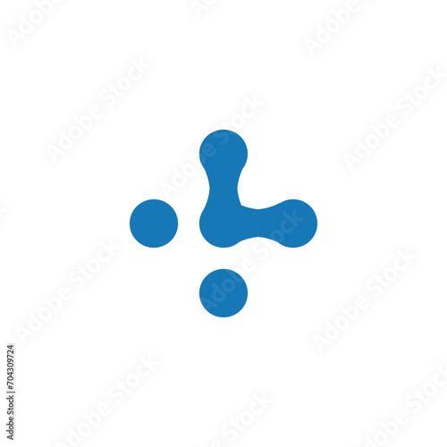 medic tech monoline logo design vector 